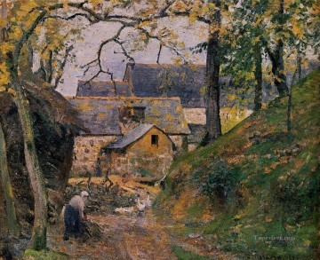 150の主題の芸術作品 Painting - モンフーコーの農場 1874年 カミーユ・ピサロの風景